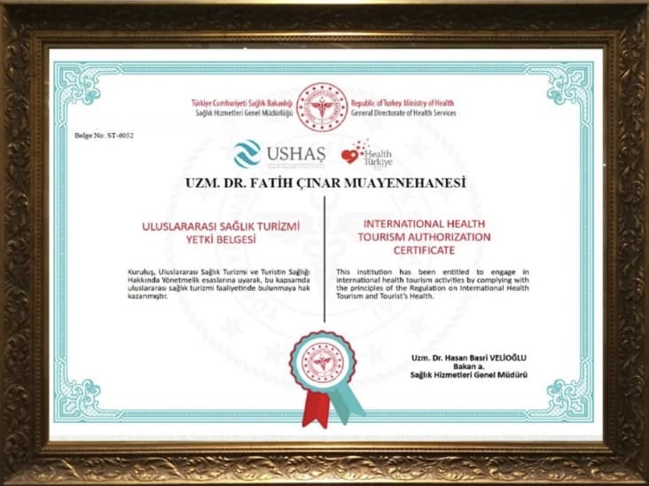 Health Türkiye international health tourism authorisation certificate